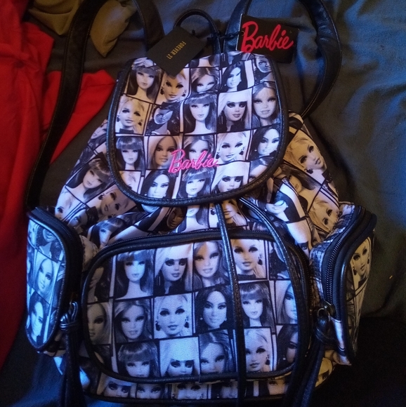 NWT Forever 21 Barbie Backpack( Blk&White)18inches - Picture 2 of 3